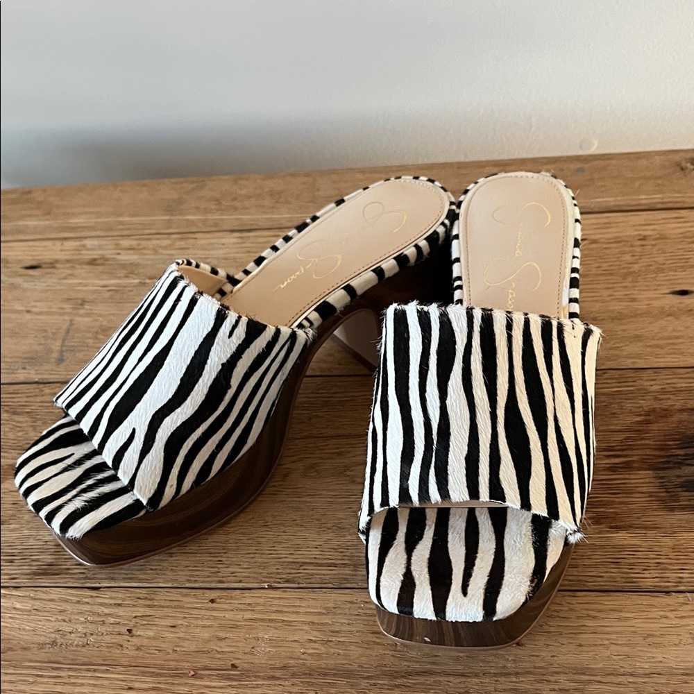 Jessica Simpson Zebra Stripe Mules